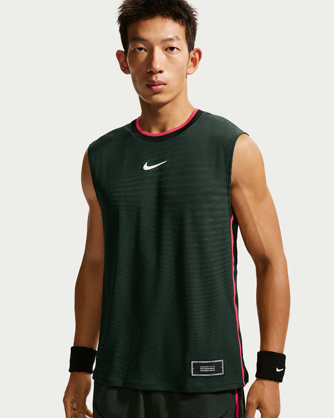 เสื้อกล้ามเทนนิสผู้ชาย Aero-FIT NikeCourt Slam - Black Spruce/ขาว