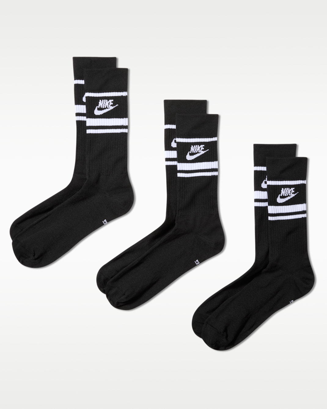 Středně vysoké ponožky Nike Sportswear Dri-FIT Everyday Essential (3 páry) - Černá/Bílá