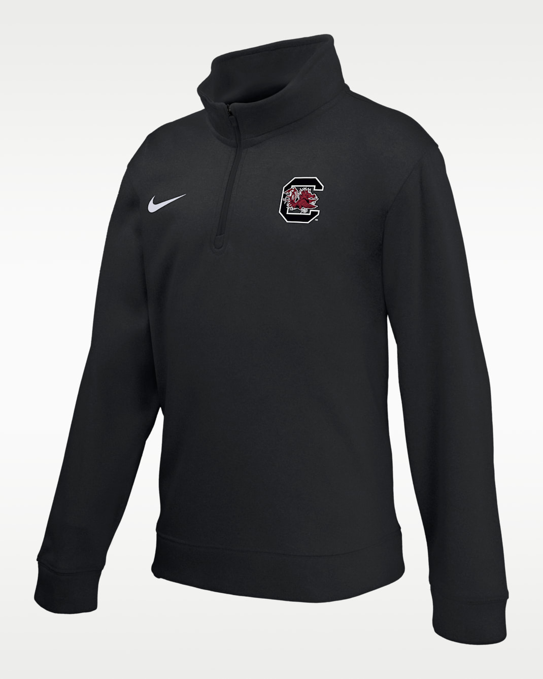 Playera Therma-FIT con cierre de 1/4 para niños talla grande Nike College (South Carolina Gamecocks) - Negro