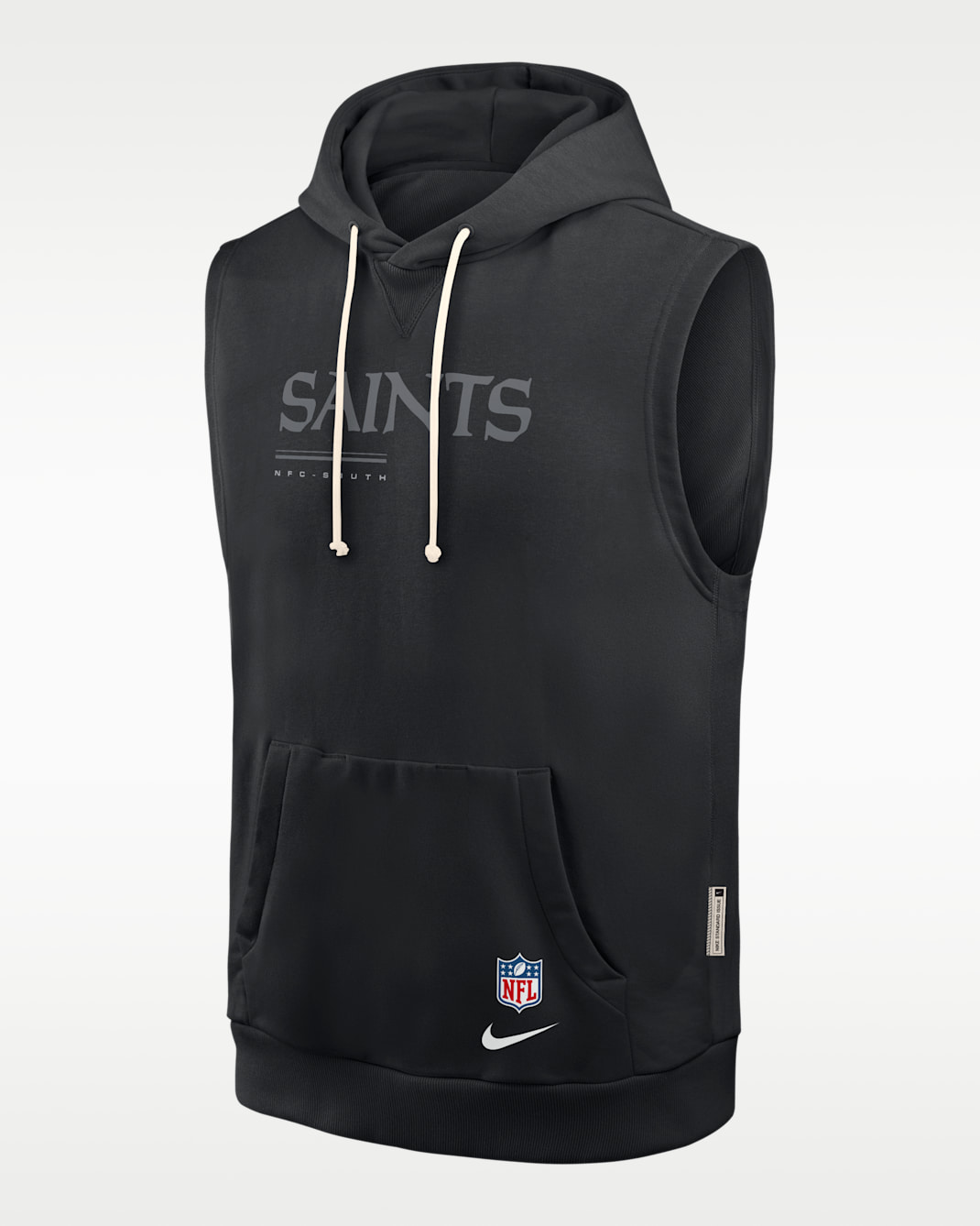 New Orleans Saints Sideline Men's Nike Dri-FIT NFL Sleeveless Pullover Hoodie - Black