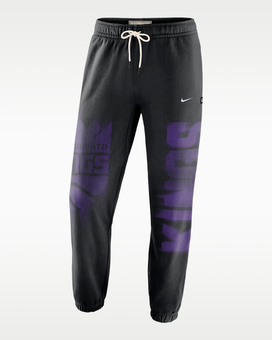 Pants de básquetbol de tejido Fleece Therma-FIT para hombre Sacramento Kings Standard Issue - Negro/Blanco