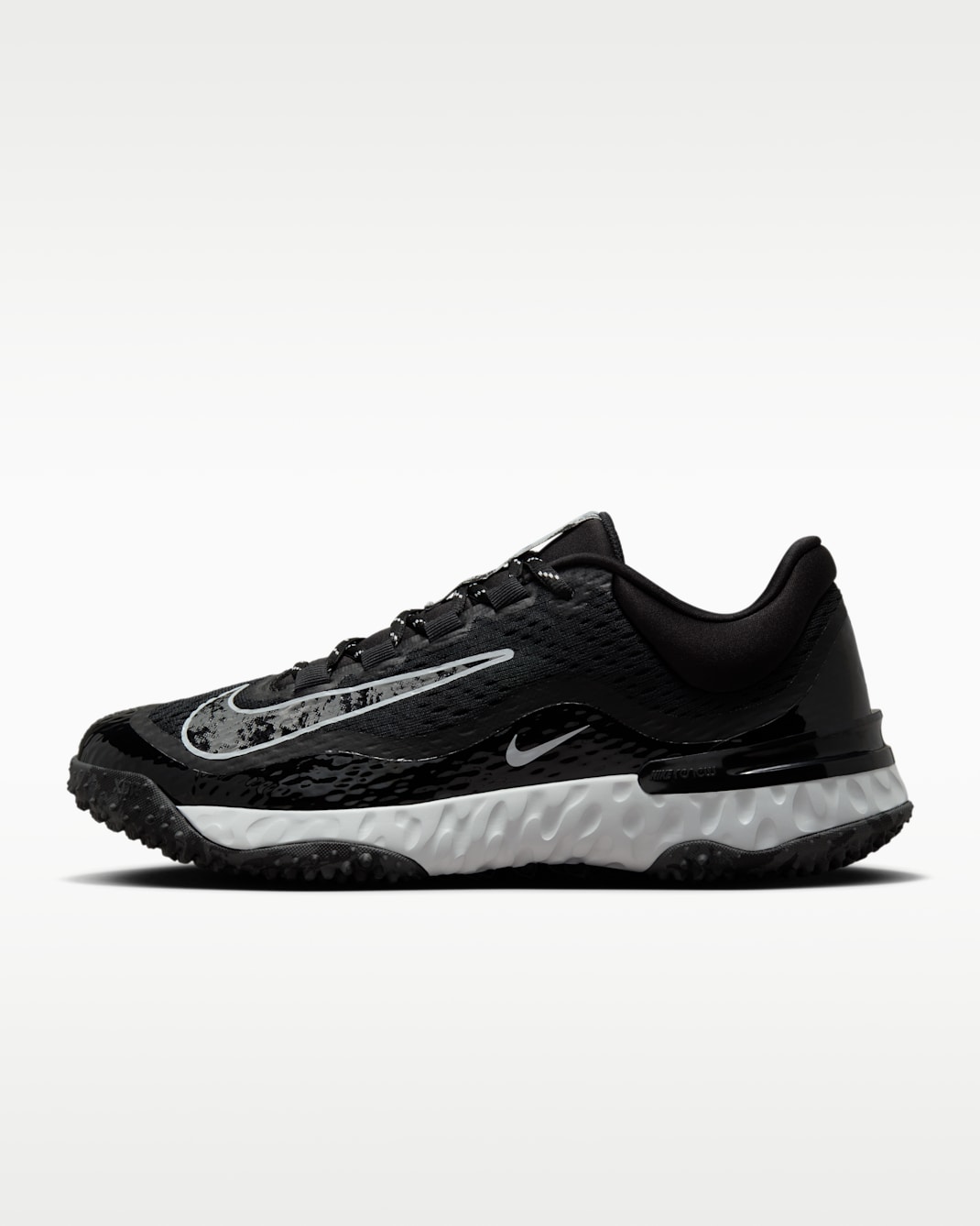 Nike Alpha Huarache Elite 4 Turf Women's Softball Shoes - Black/Pure Platinum/Iron Grey