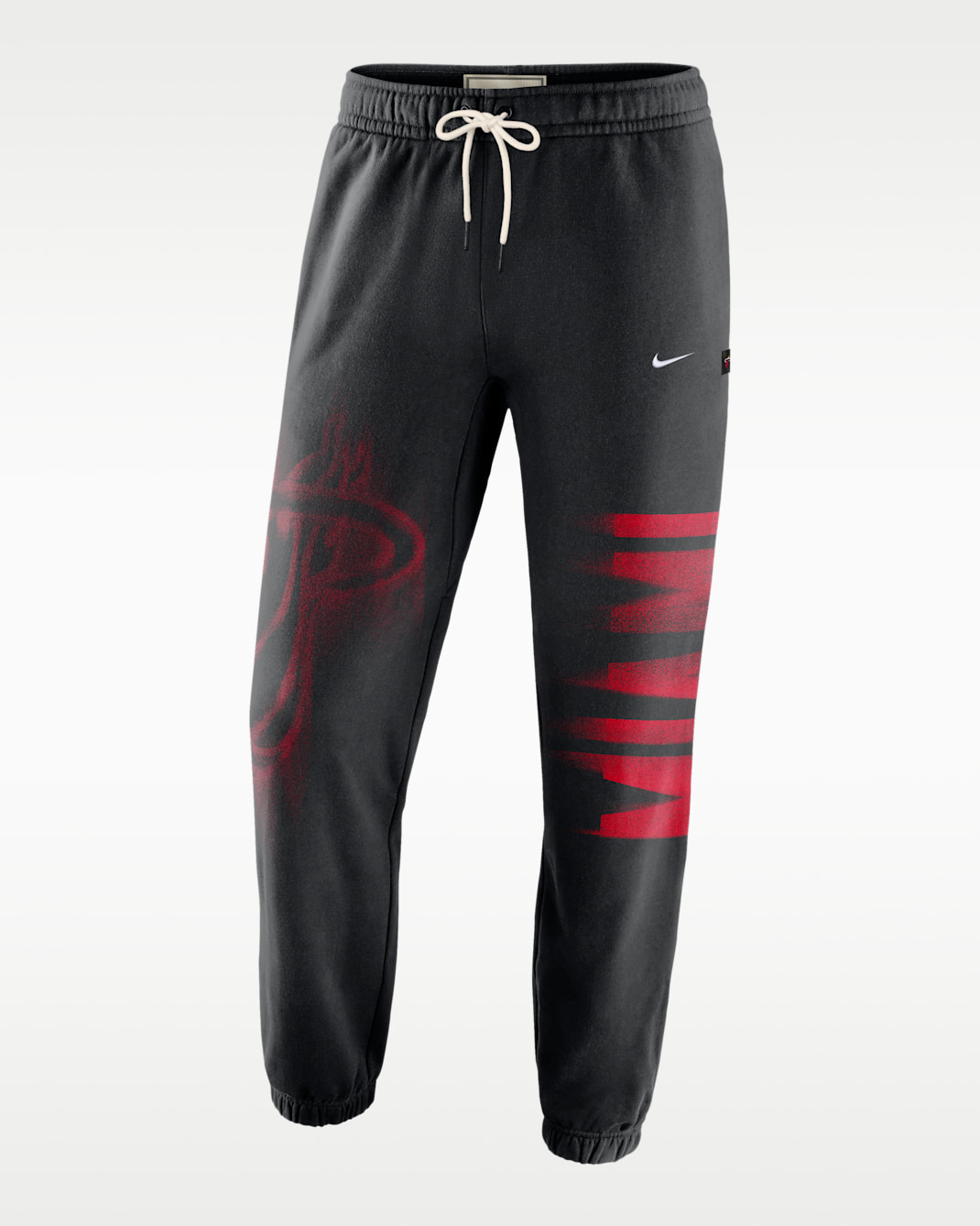 Pants de básquetbol de tejido Fleece Therma-FIT para hombre Miami Heat Standard Issue - Negro/Blanco