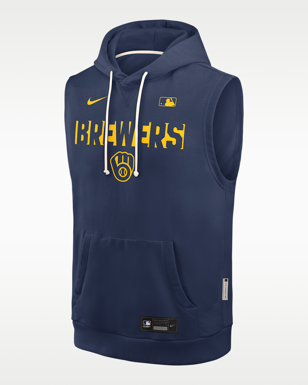 Milwaukee Brewers Authentic Collection Standard Issue Men's Nike Dri-FIT MLB Sleeveless Pullover Hoodie - Navy