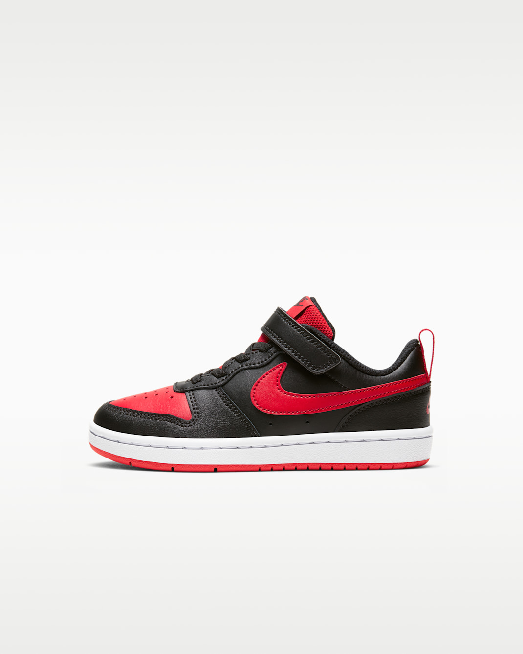 Nike Court Borough Low 2 Younger Kids' Shoes - Black/White/University Red