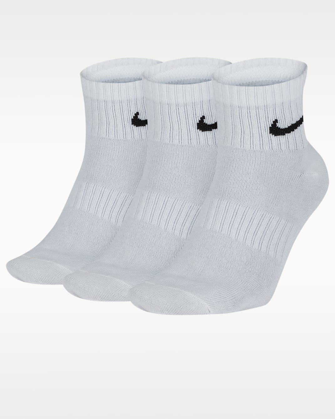 Nike Everyday Lightweight Training Ankle Socks (3 Pairs) - White/Black