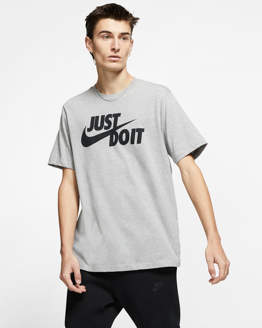 Playera para hombre Nike Sportswear JDI - Gris oscuro jaspeado/Negro