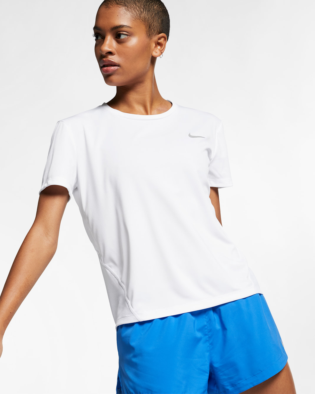 Playera de running de manga corta para mujer Nike Miler - Blanco