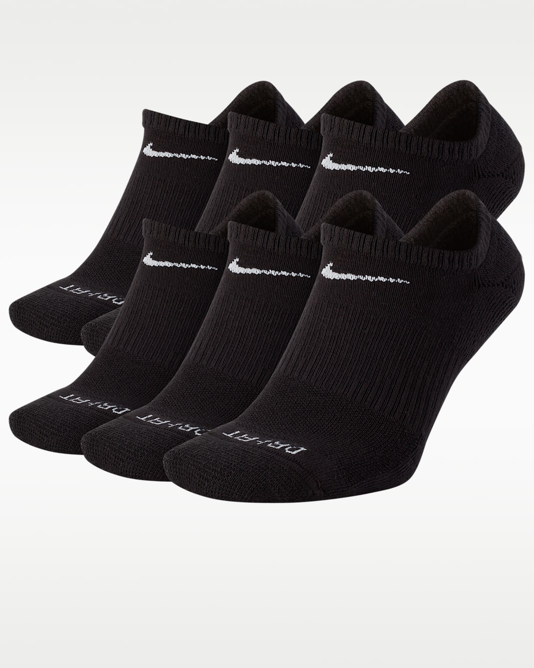 Nike Everyday Cushioned Training No-Show Socks (6 Pairs) - Black/White