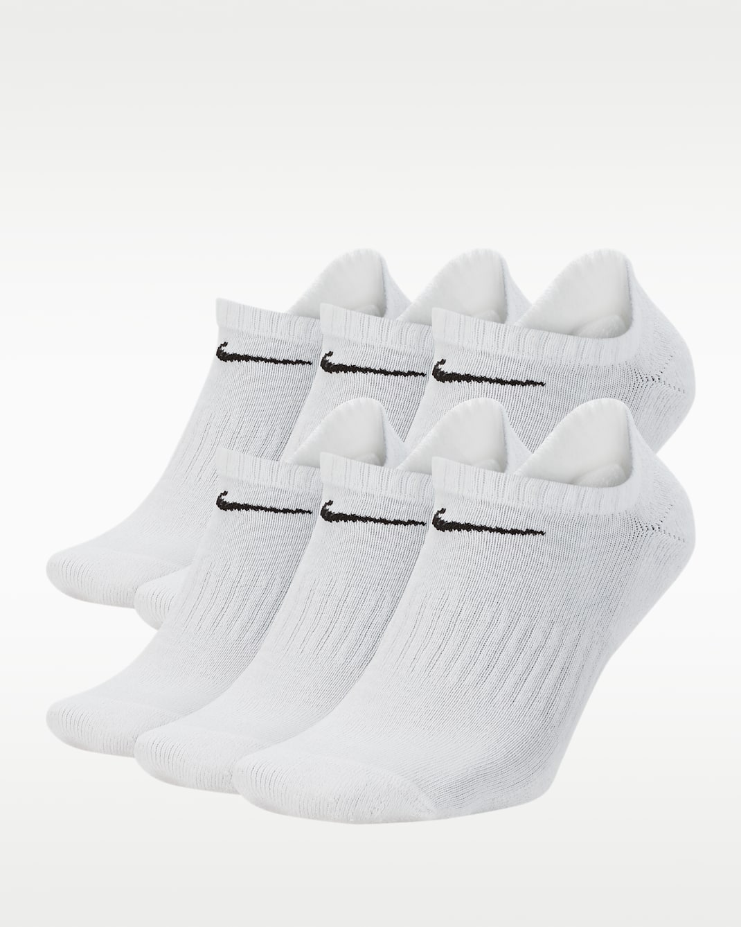 Nike Everyday Cushioned Training No-Show Socks (6 Pairs) - White/Black