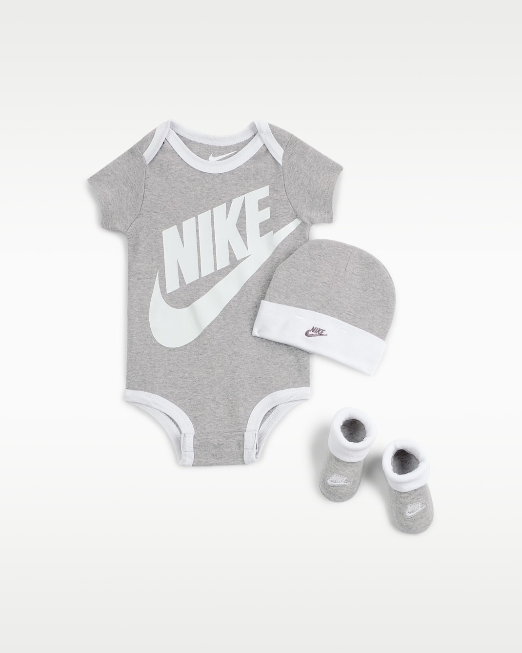 Nike Baby (0–6M) 3-Piece Set - Dark Grey Heather