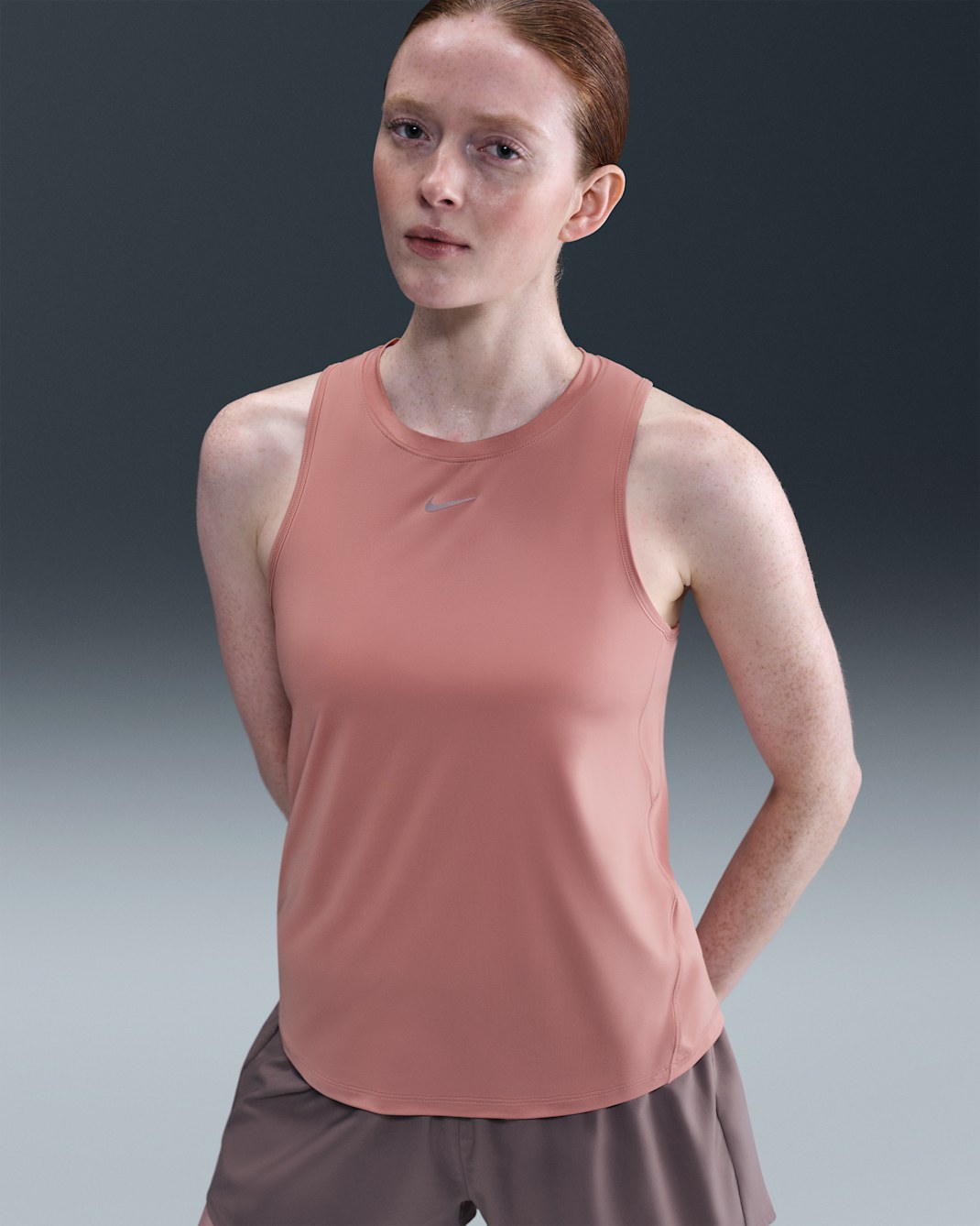 Nike One Classic Women's Dri-FIT Tank Top - Rust Pink/White