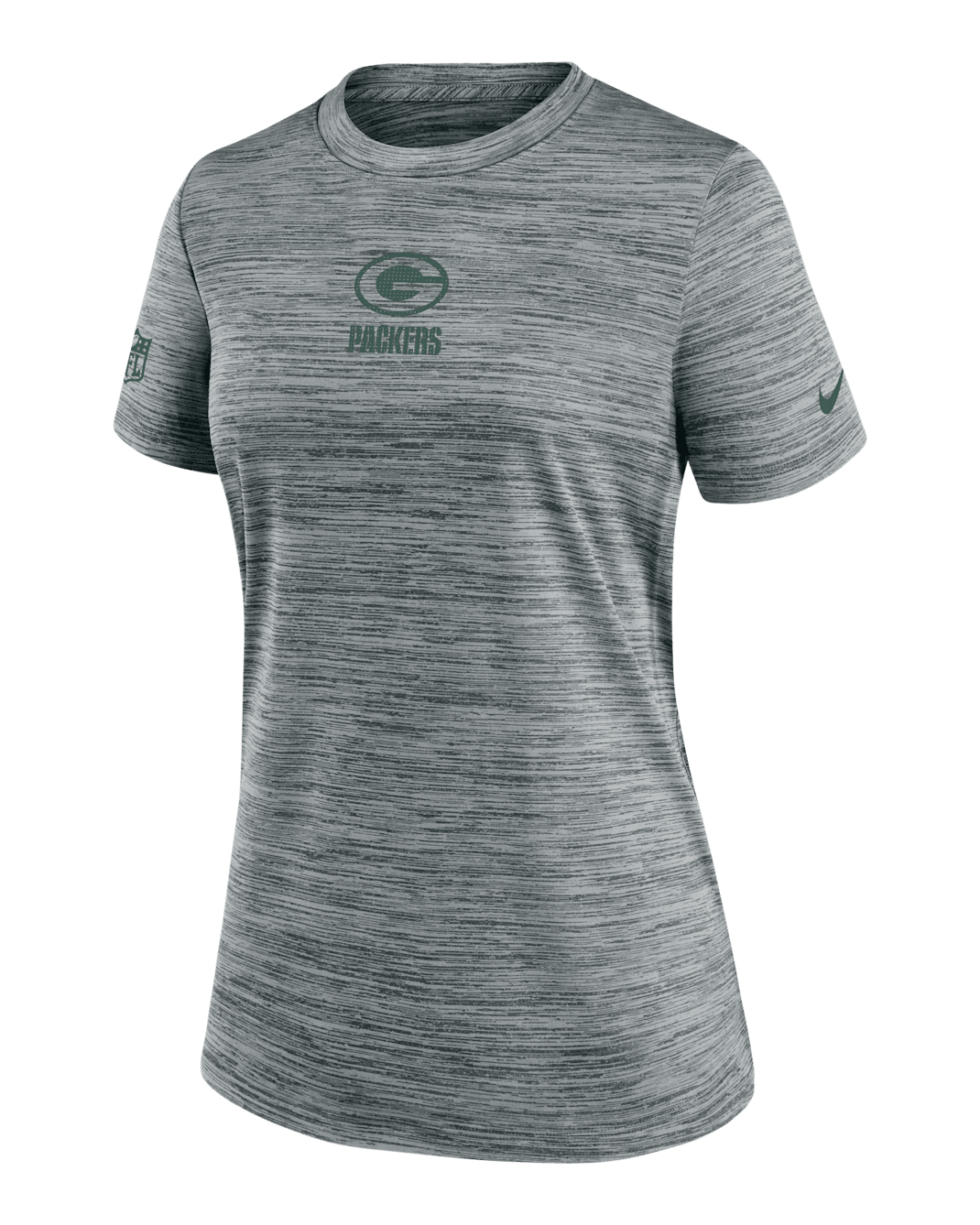 Green Bay Packers Sideline Team Issue Velocity Women's Nike Dri-FIT NFL T-Shirt - Grey Heather