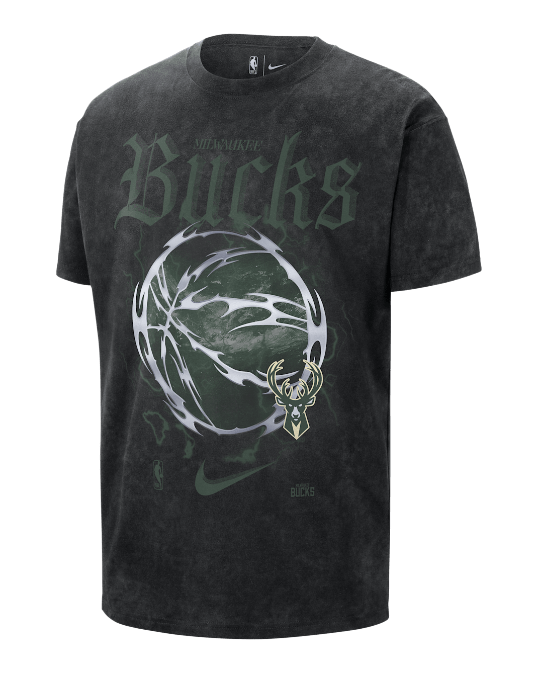 Milwaukee Bucks Courtside "Halloween" Men's Nike NBA Max90 T-Shirt - Black