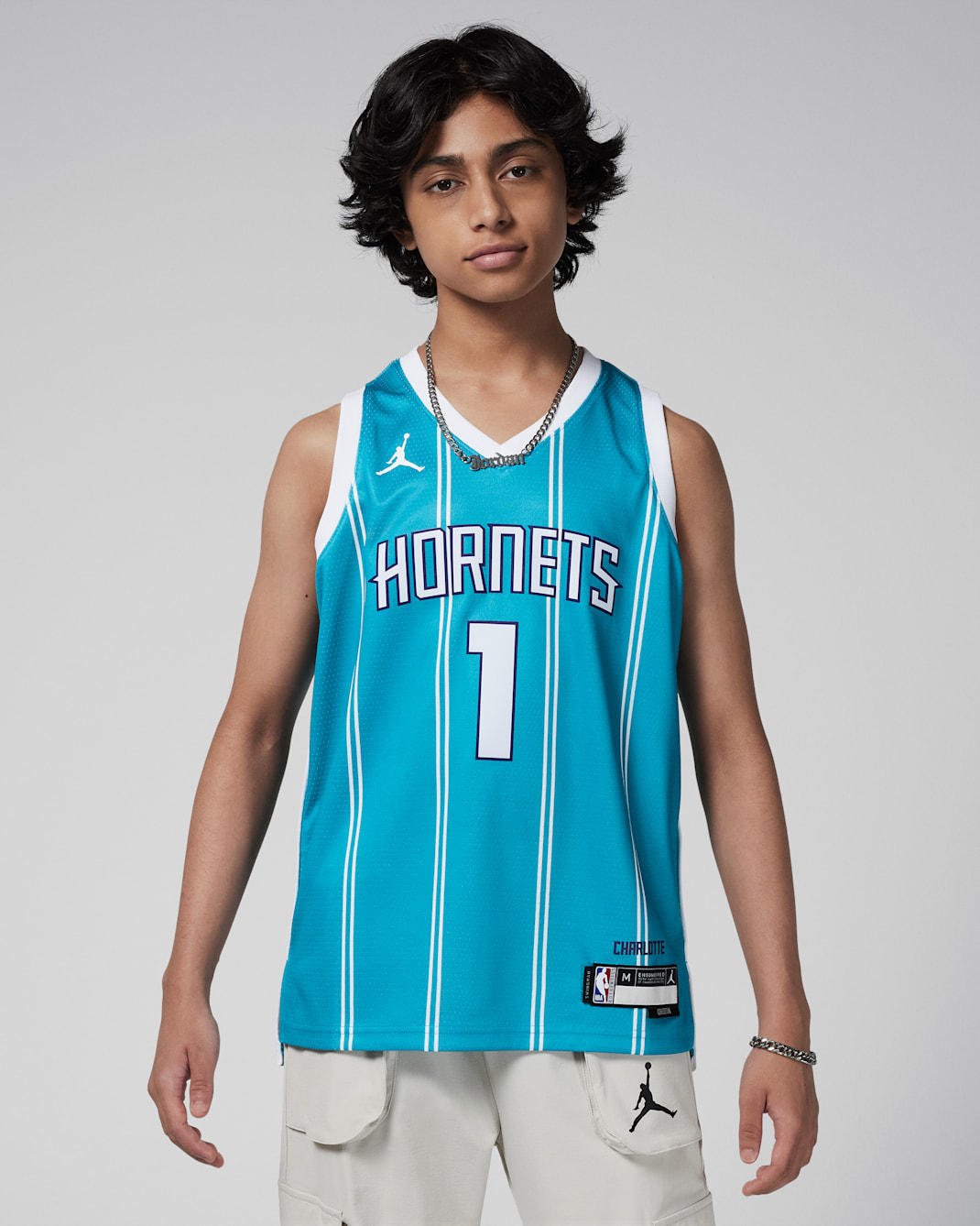 Charlotte Hornets 2023/24 Icon Edition Swingman Nike Dri-FIT NBA-jersey voor jongens - Rapid Teal