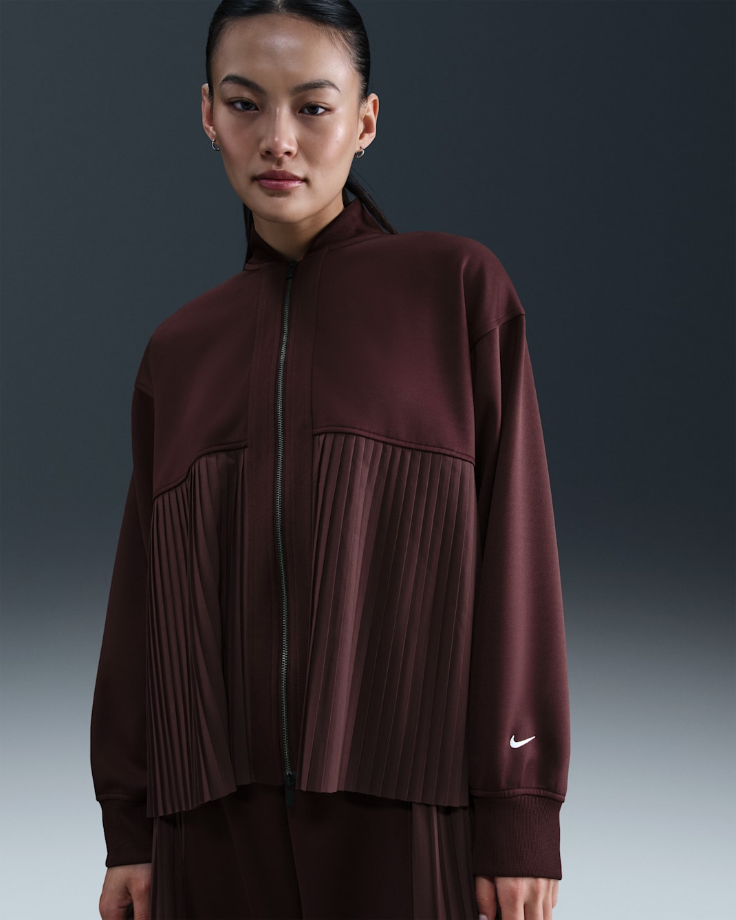 나이키 스포츠웨어 여성 플리츠 재킷 - 버건디 크러시/세일