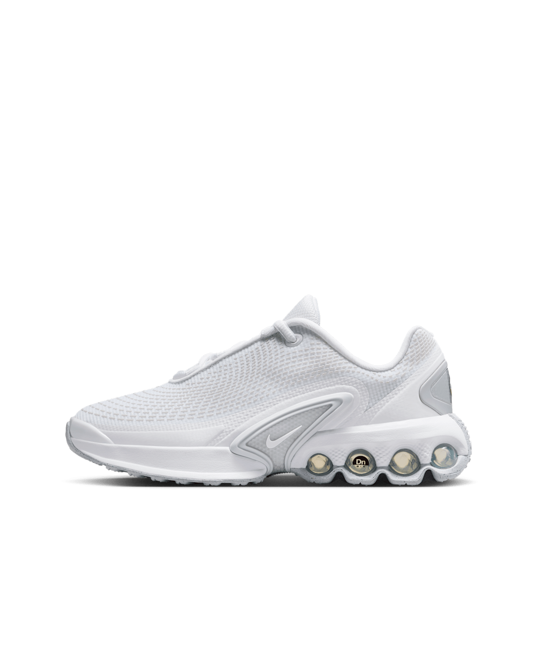 Nike Air Max Dn Older Kids' Shoes - White/White/Metallic Silver/White