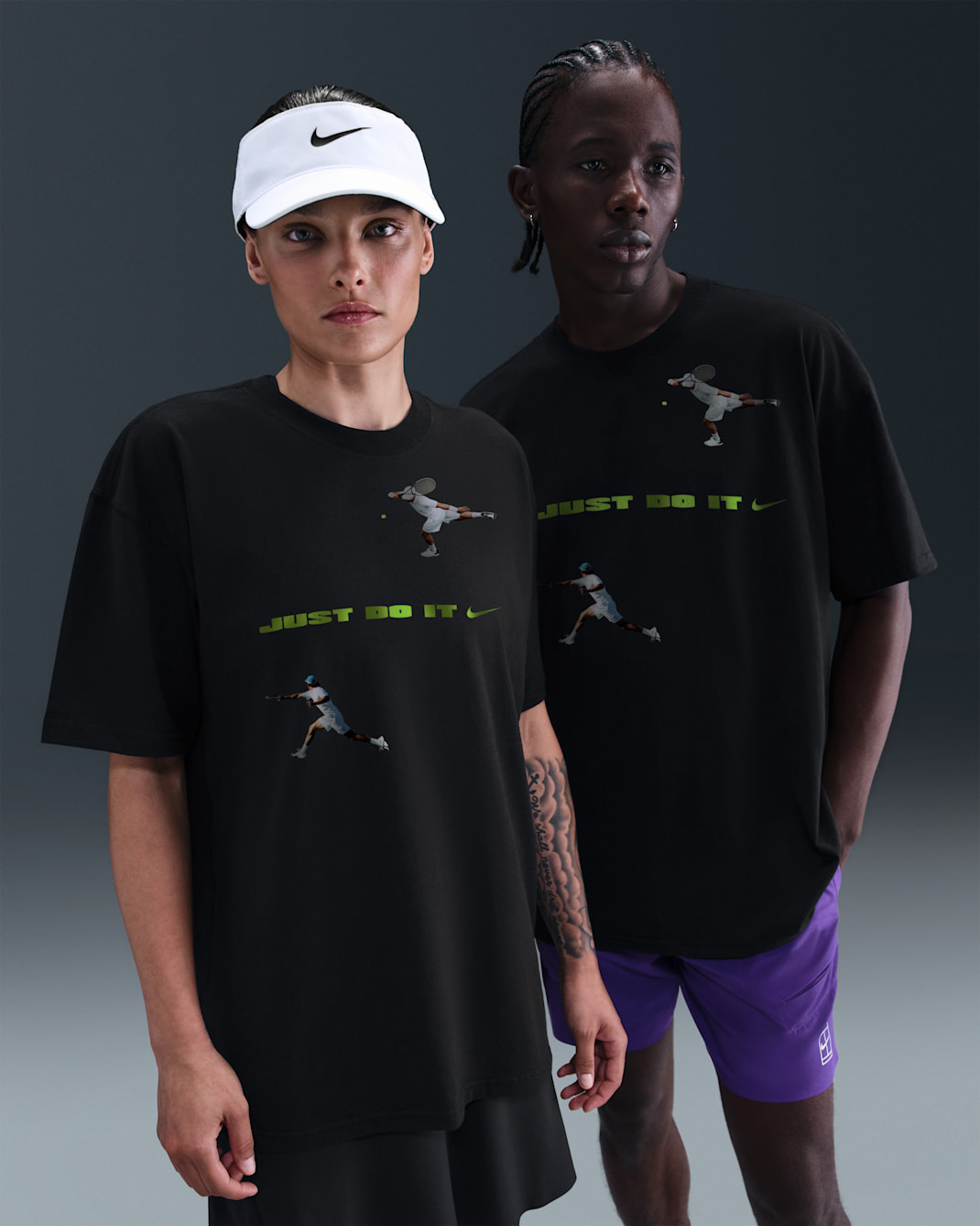 Just Do It: Nike Tennis-T-Shirt - Schwarz