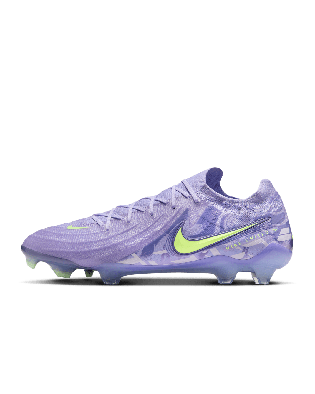Nike United Phantom GX 2 Elite Firm-Ground Low-Top Soccer Cleats - Purple Agate/Barely Volt