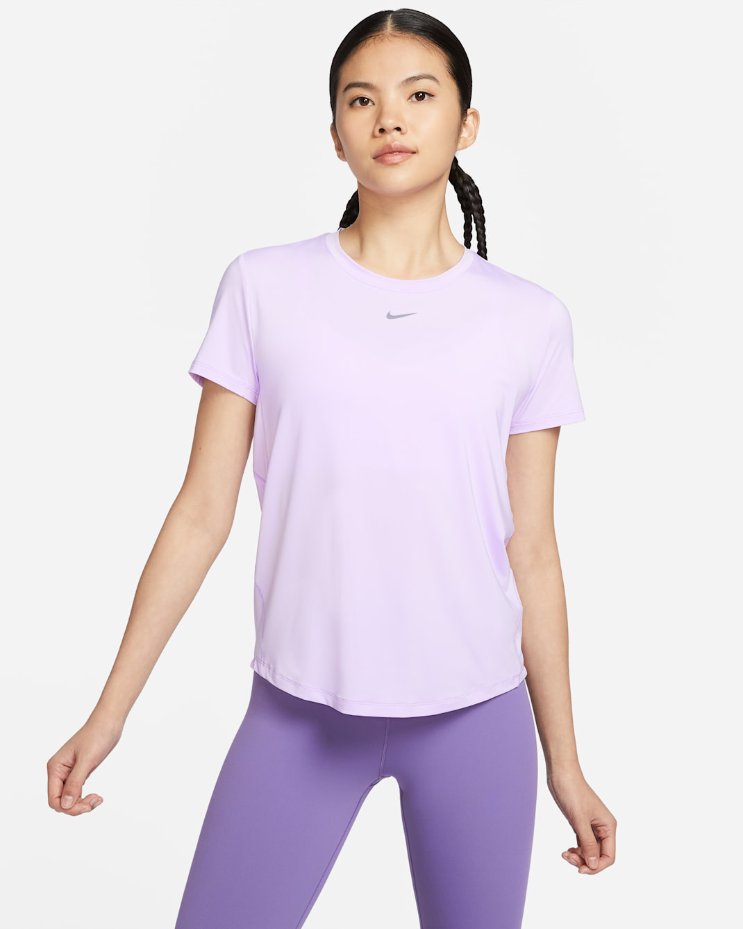 Nike One Classic Women's Dri-FIT Short-Sleeve Top - Lilac Bloom/Black