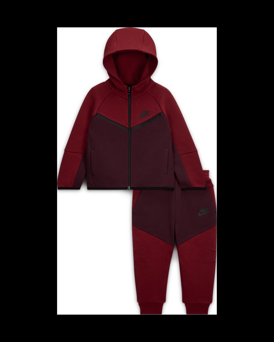 Conjunto de 2 piezas de Tech Fleece de cierre completo para bebé Nike Sportswear - Rojo universitario