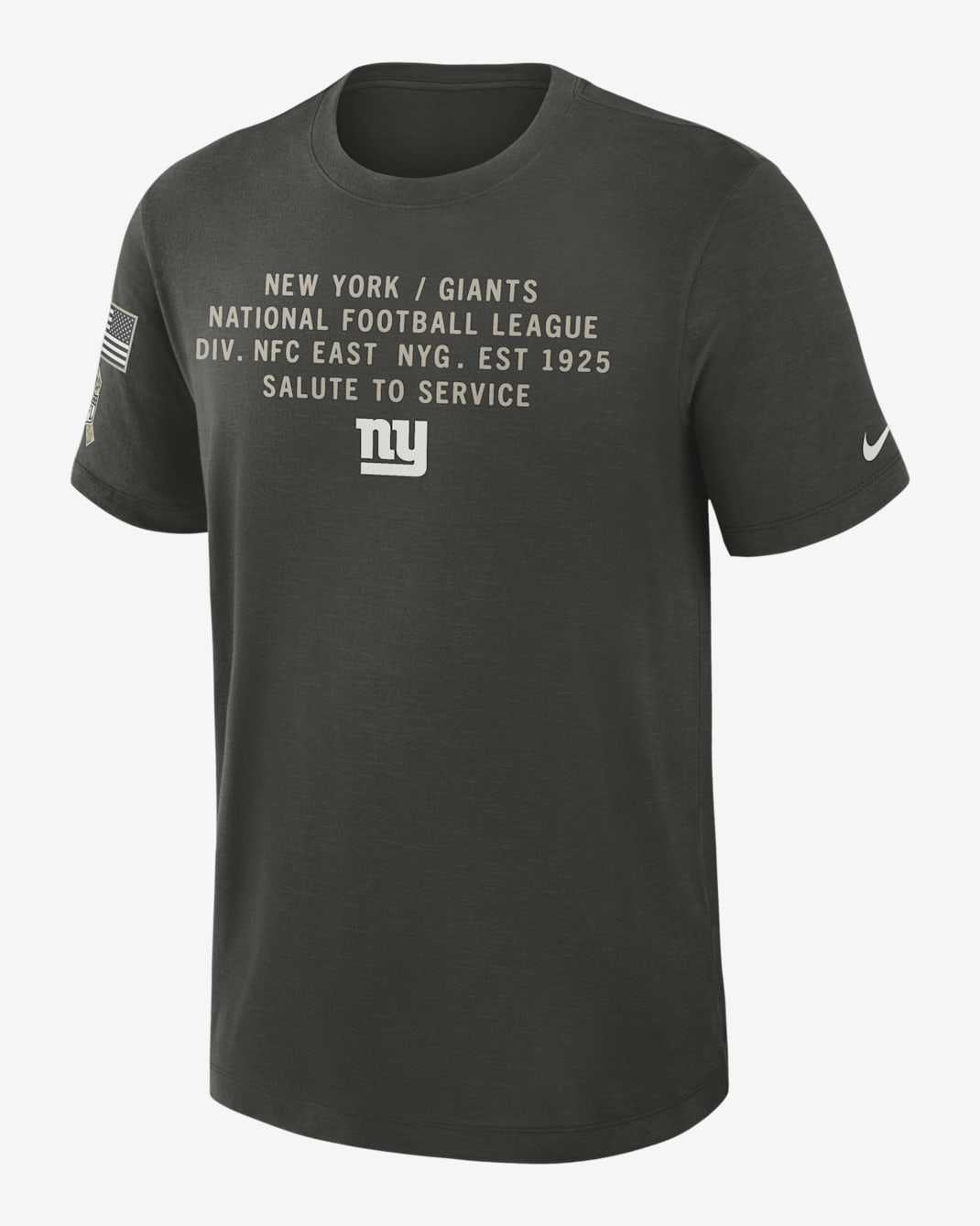 New York Giants Salute to Service Slub Men's Nike Dri-FIT NFL T-Shirt - Forest Green