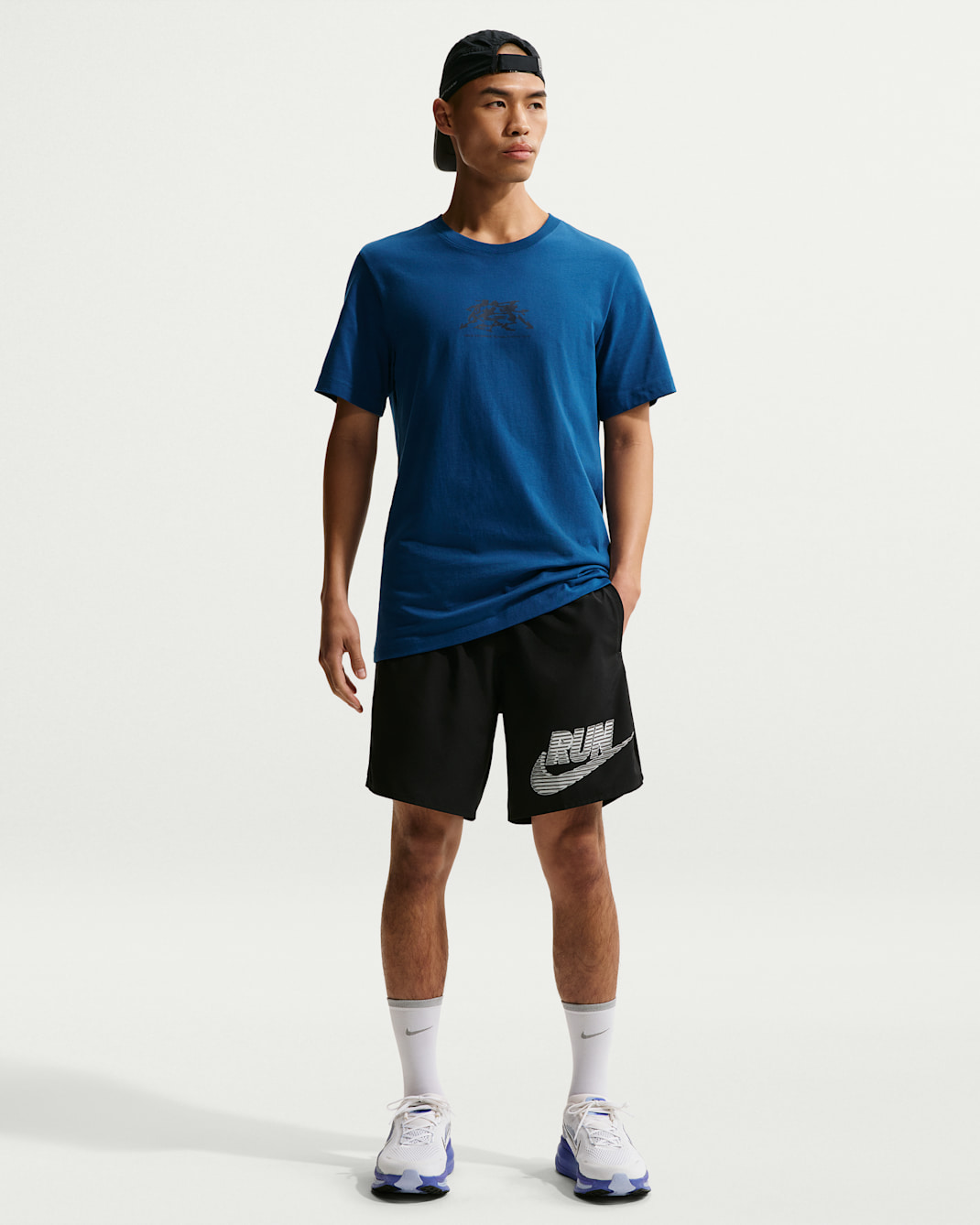 ナイキ チャレンジャー メンズ Dri-FIT 18cm ランニングショートパンツ (インナー付き) - ブラック/ホワイト