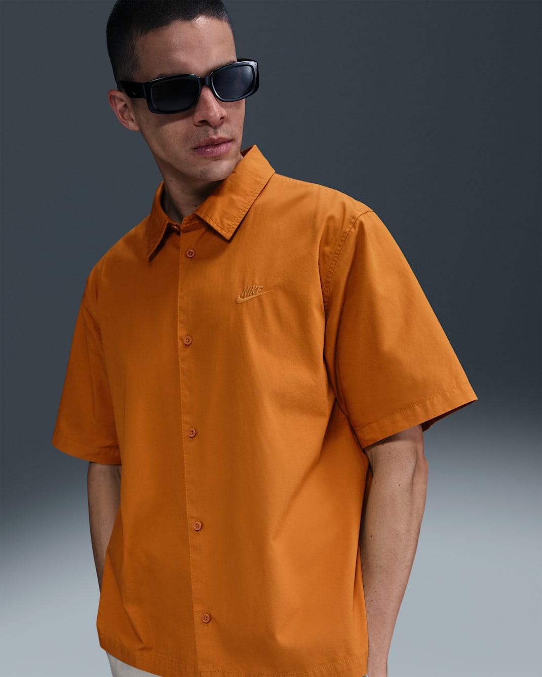 Nike Club Men's Short-Sleeve Button-Down Shirt - Monarch/Monarch