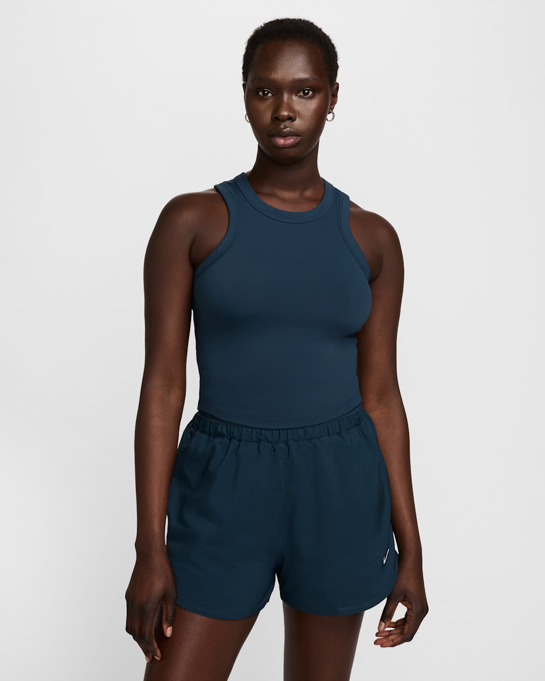 Nike One Fitted Women's Dri-FIT Cropped Tank Top - Armory Navy/Black