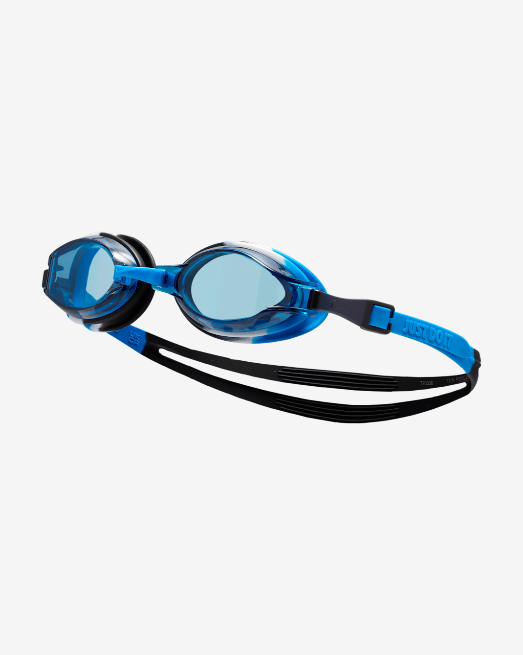 Goggles de natación para niños talla grande Nike Chrome - Azul foto/Negro/Gris humo oscuro/Azul foto