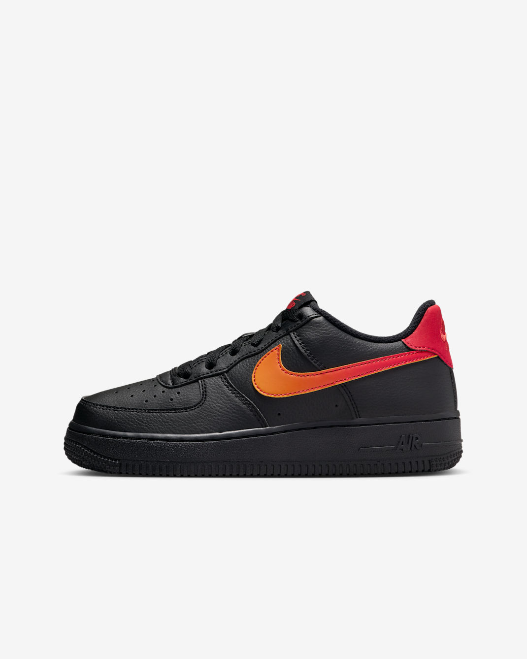 Nike Air Force 1 Low Older Kids' Shoes - Black/Fire Red/Bright Ceramic