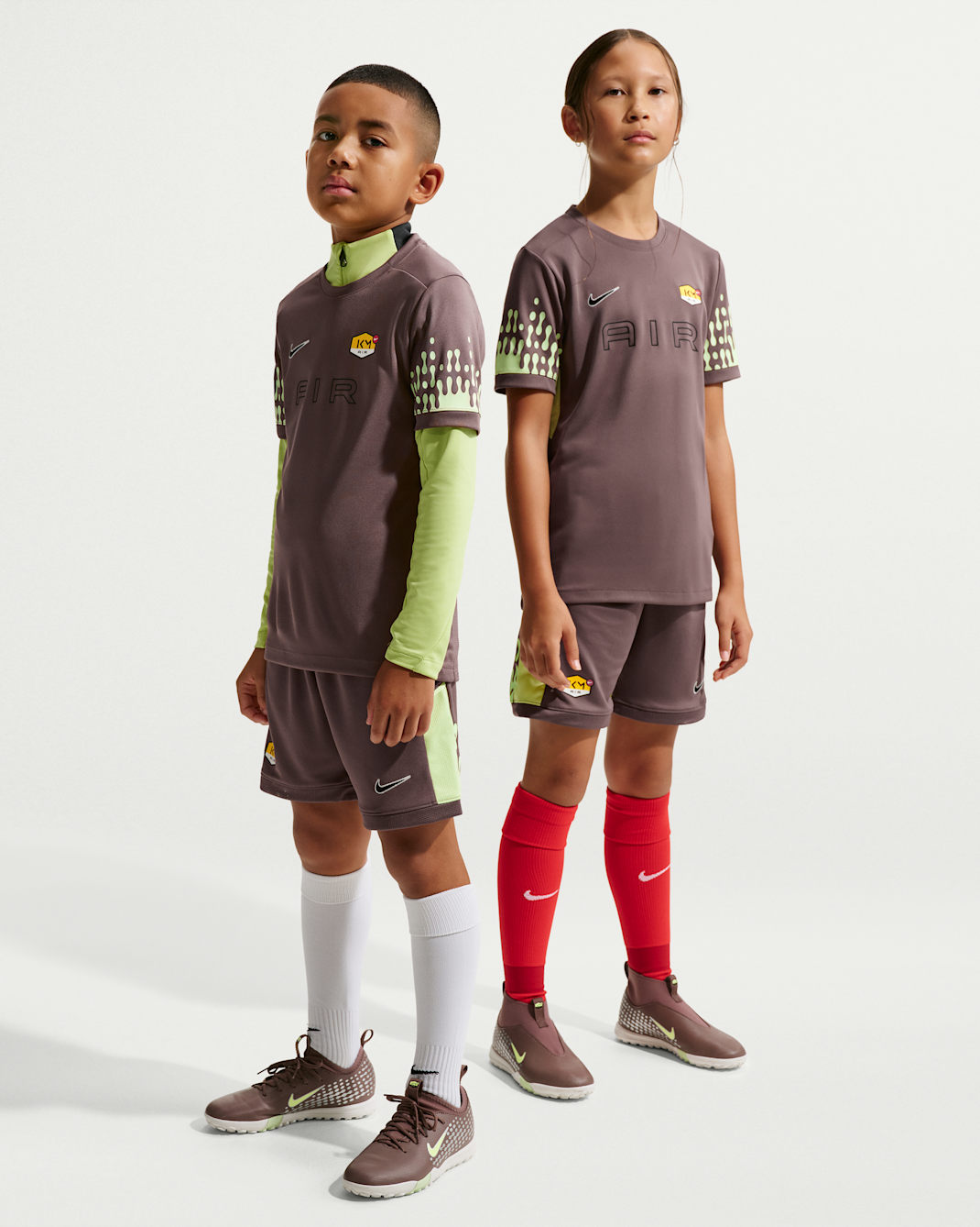 Kylian Mbappé Academy Older Kids' Dri-FIT Football Shorts - Plum Eclipse/Plum Eclipse/Light Liquid Lime/Black