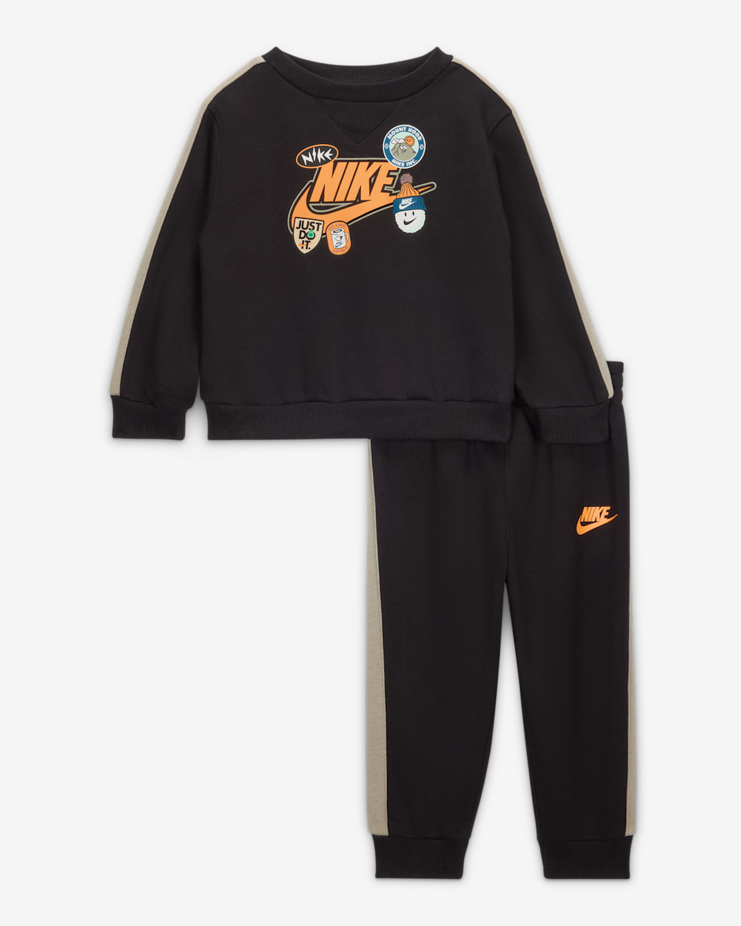 Conjunto de 2 piezas de pants de tejido Fleece para bebé (12-24 meses) Nike - Negro