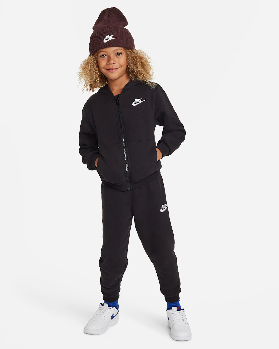 Nike Full-Zip Club Set Little Kids 2-Piece Hoodie Set - Black
