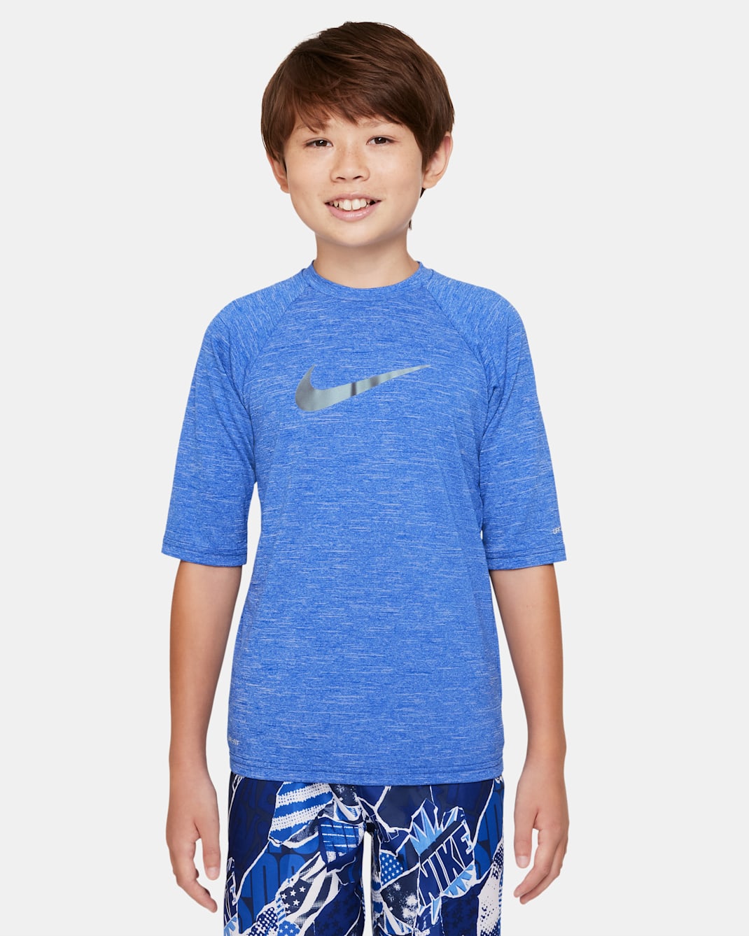 Nike Heather Big Kids' (Boys') Half Sleeve Hydroguard - Game Royal