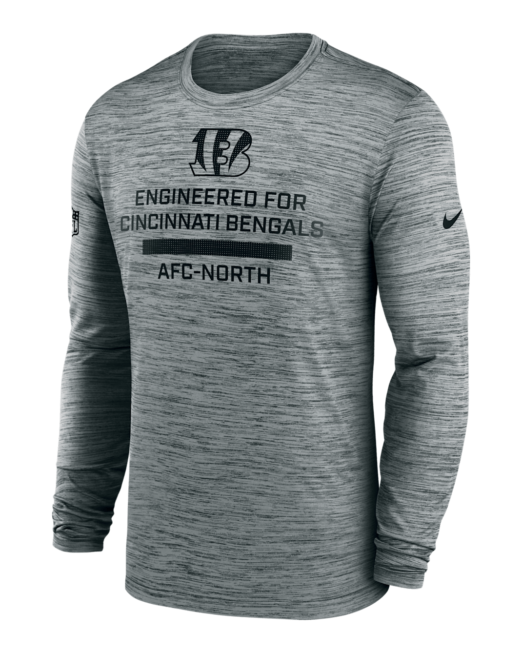 Playera de manga larga Nike Dri-FIT de la NFL para hombre Cincinnati Bengals Sideline Team Issue Velocity - Gris