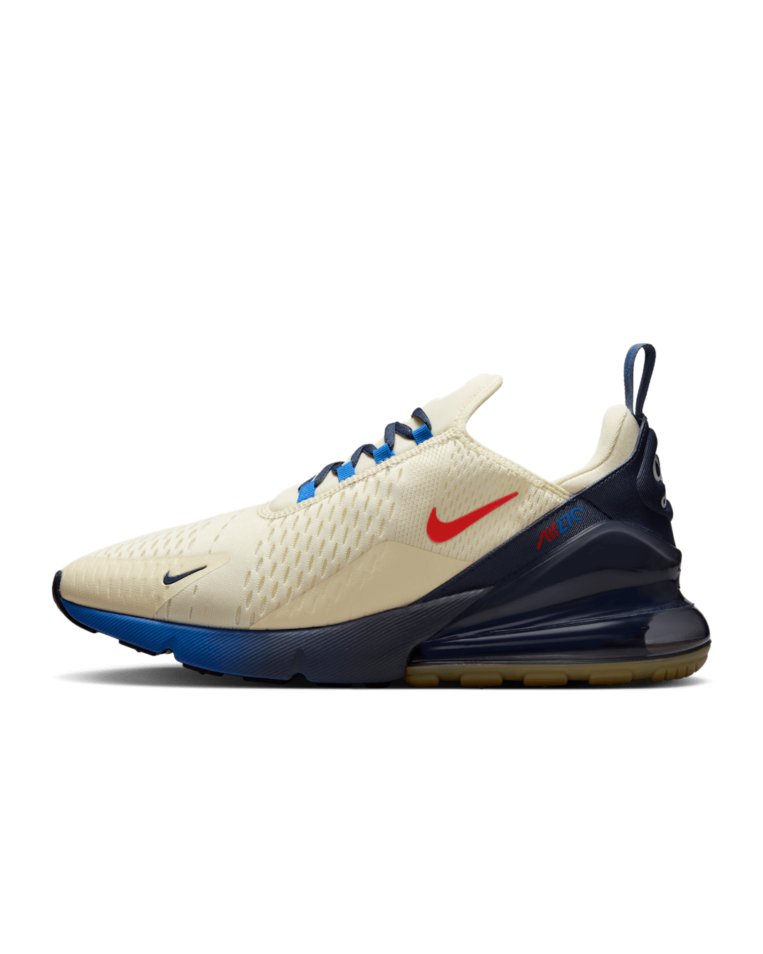 Los Angeles Dodgers Nike Air Max 270 Men's Shoes - Coconut Milk/Thunder Blue/Chile Red