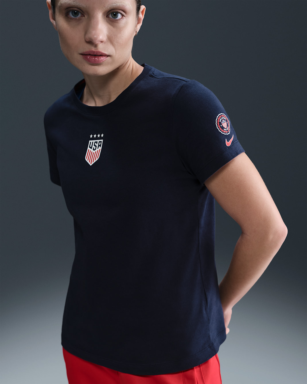 Playera de fútbol Nike para mujer USWNT - Obsidiana