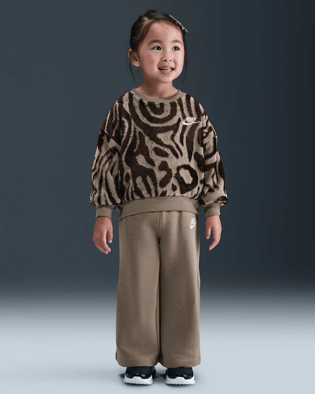 Conjunto de 2 piezas de tela de canalé infantil Nike Wild Warmth - Marrón visón