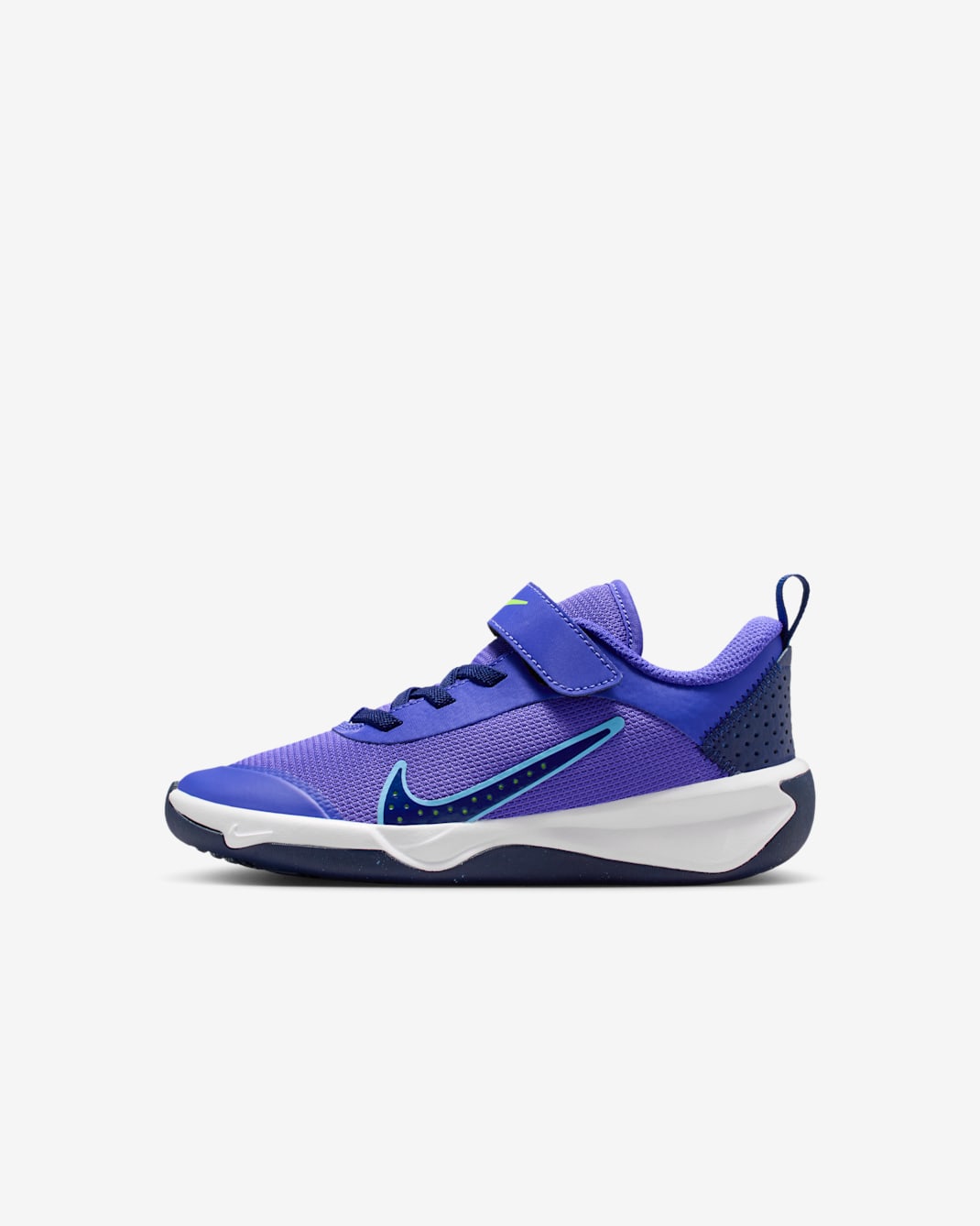 Tenis para niños de preescolar Nike Omni Multi-Court - Violeta persa/Azul vacío/Volt/Azul universitario