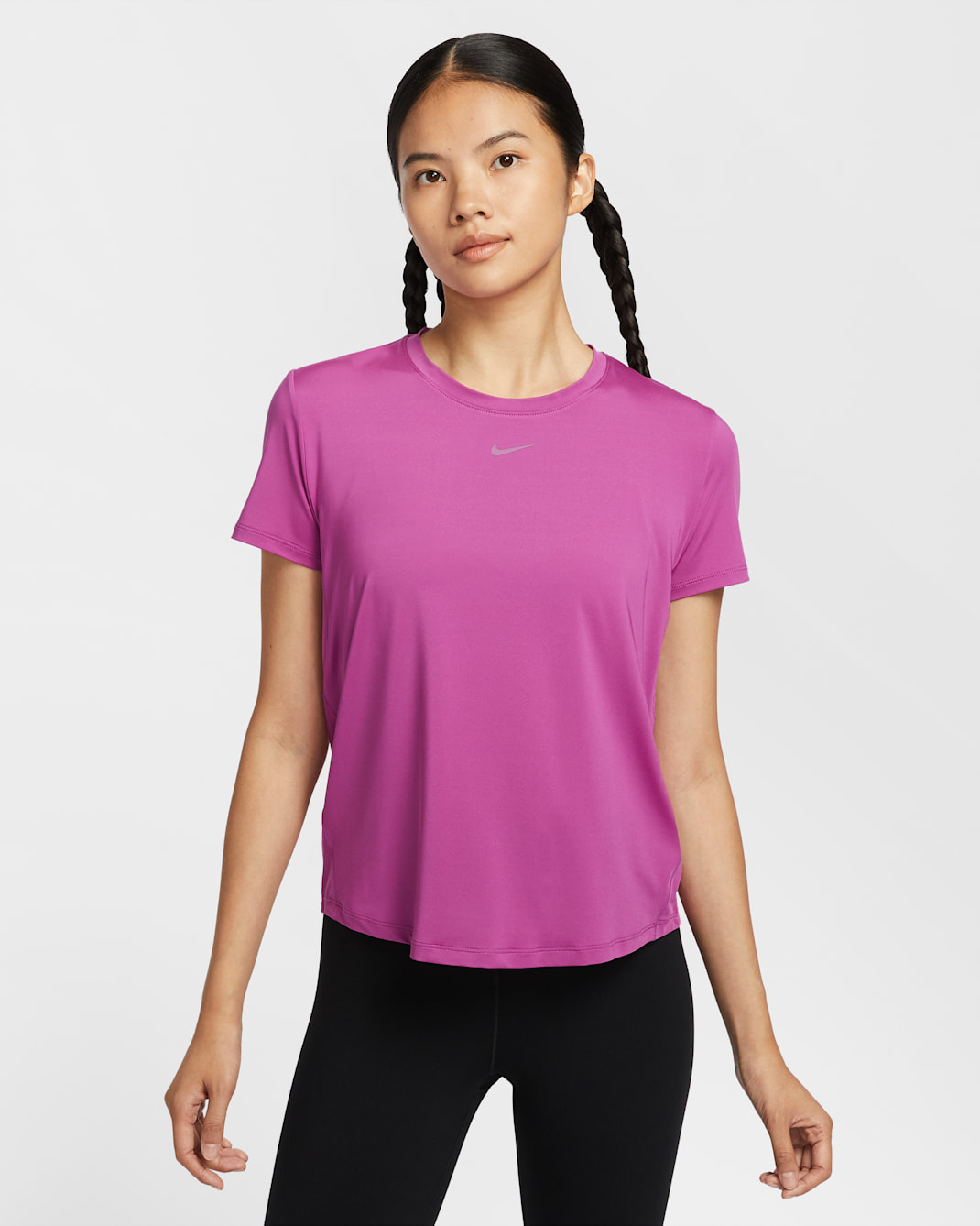 Nike One Classic Women's Dri-FIT Short-Sleeve Top - Hot Fuchsia/Black
