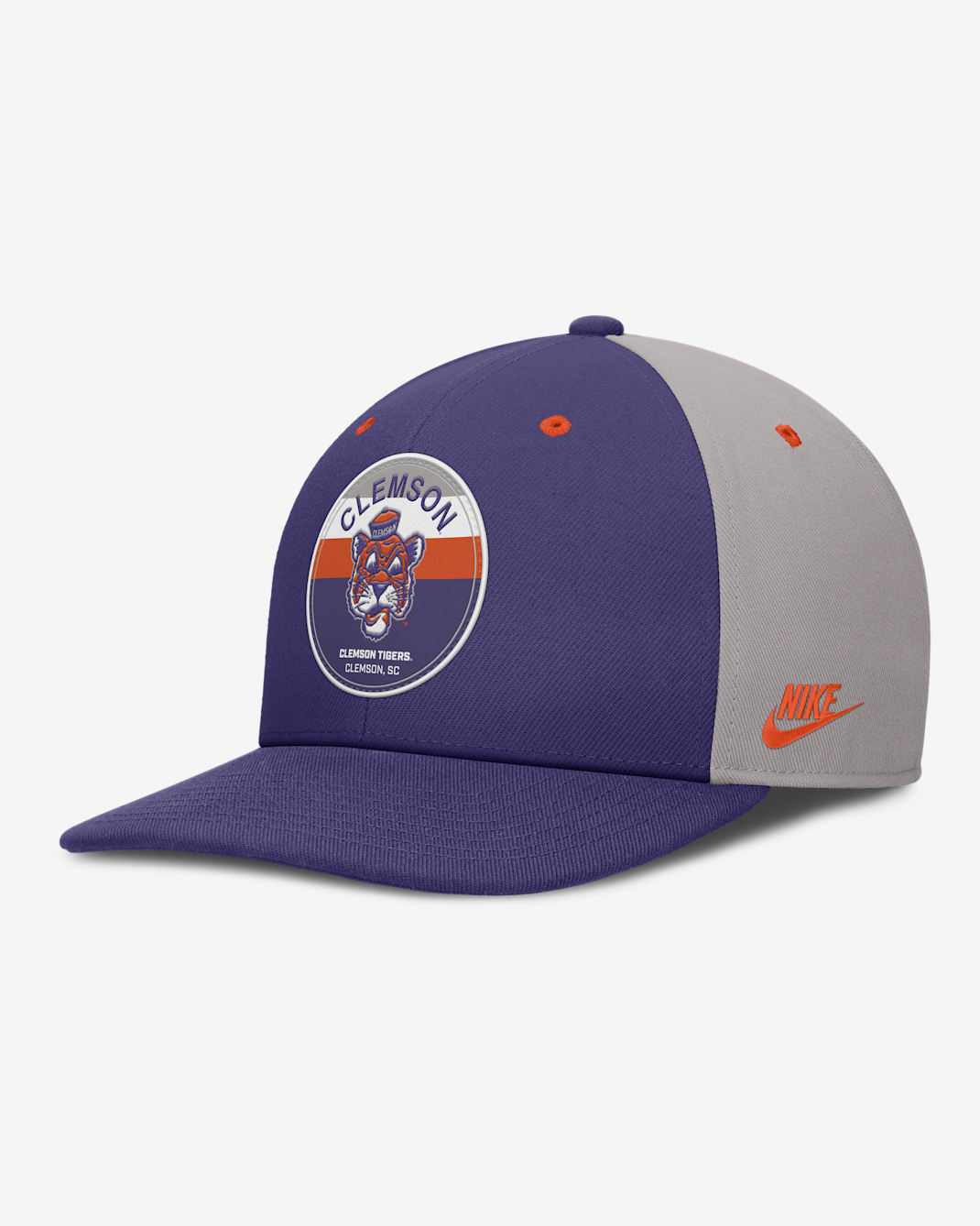 Gorra universitaria Nike Dri-FIT ajustable para hombre Clemson Athletic Prep Pro - Morado