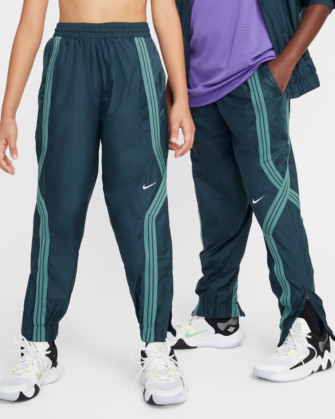 나이키 크로스오버 주니어 리펠 농구 팬츠 - 딥 정글/화이트