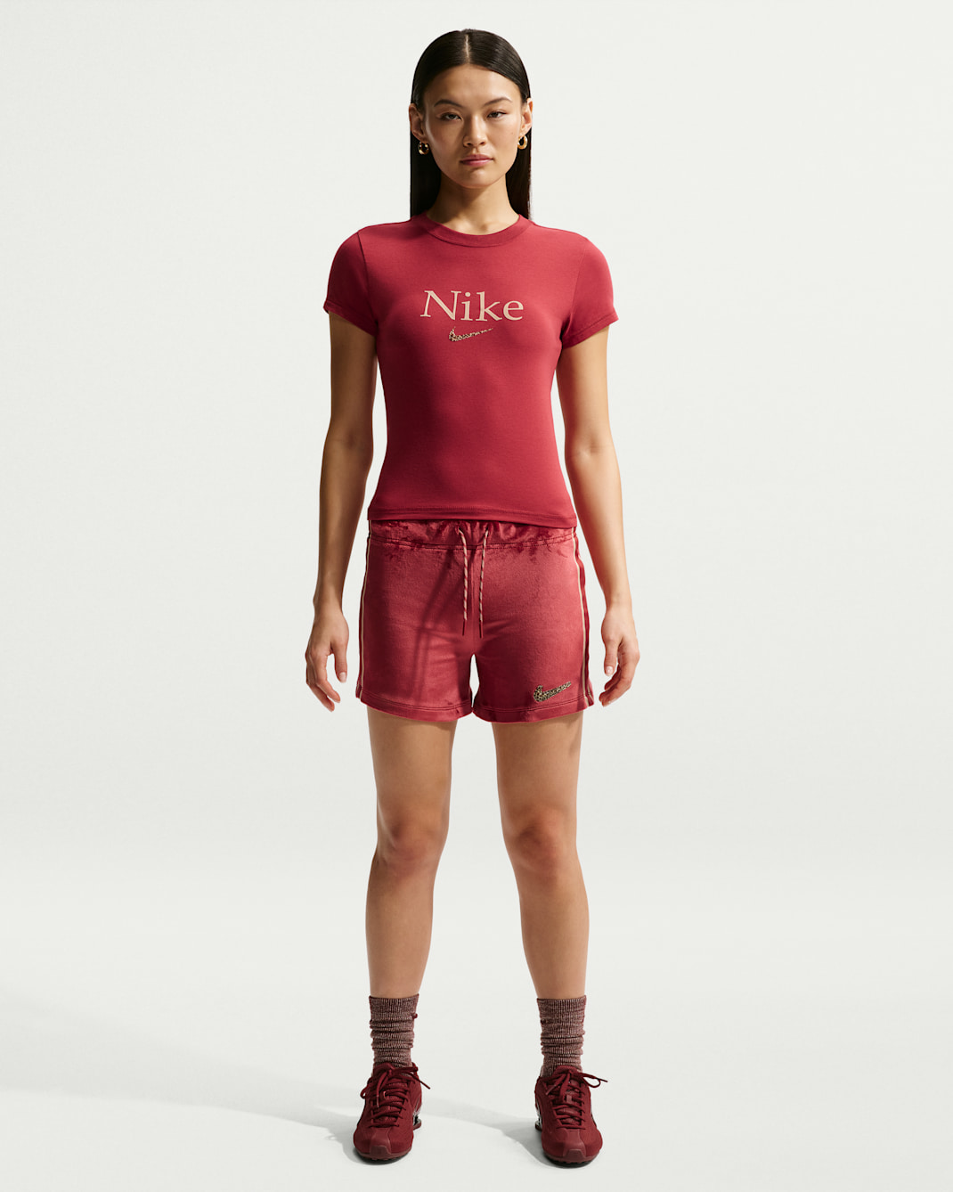 Nike Sportswear velours damesshorts - Team Crimson