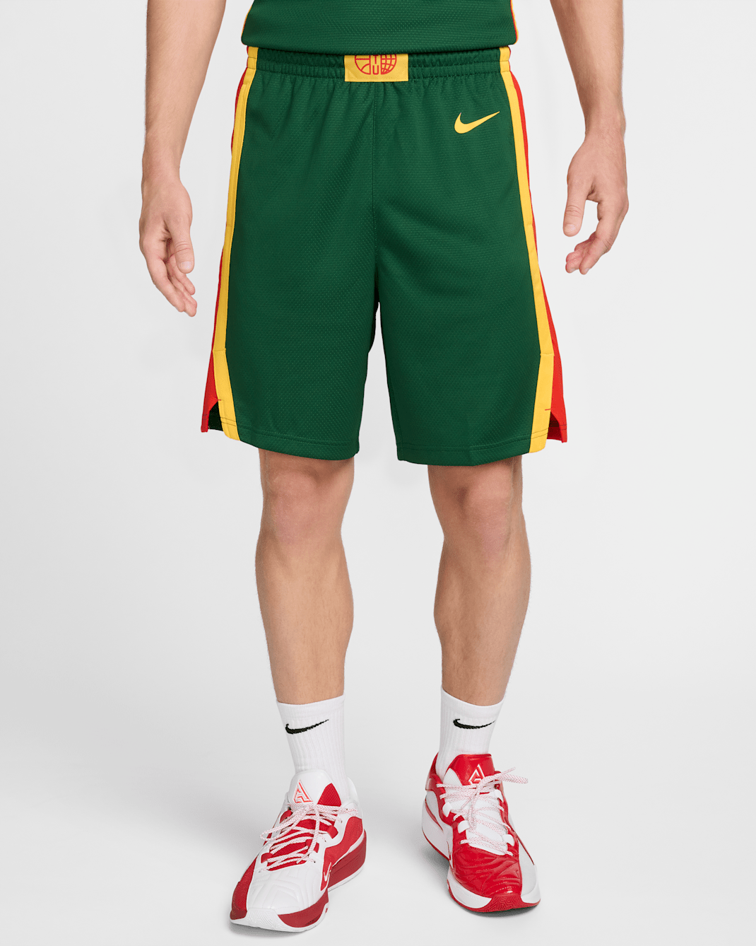 Lithuania Limited Road Men's Nike Basketball Shorts - Gorge Green/Chile Red