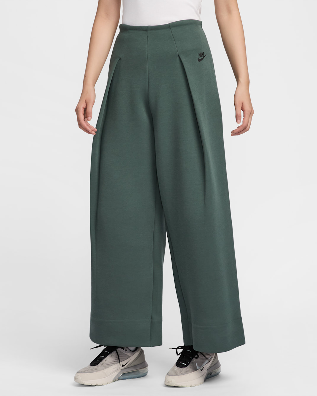 Nike Sportswear Tech Fleece Women's High-Waisted Pleated Pants - Vintage Green/Black