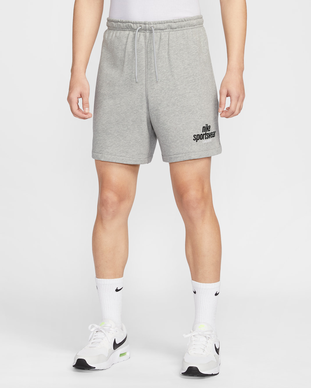 나이키 클럽 남성 프렌치 테리 플로우 쇼츠 - 다크 그레이 헤더/라이트 스모크 그레이/블랙