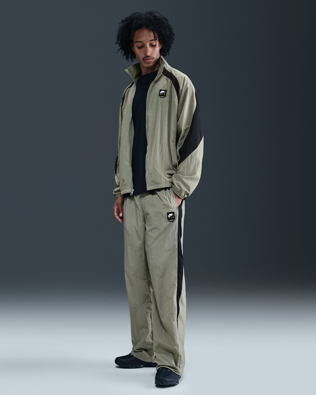 Nike Air Men's Woven Track Pants - Light Army/Black/Black