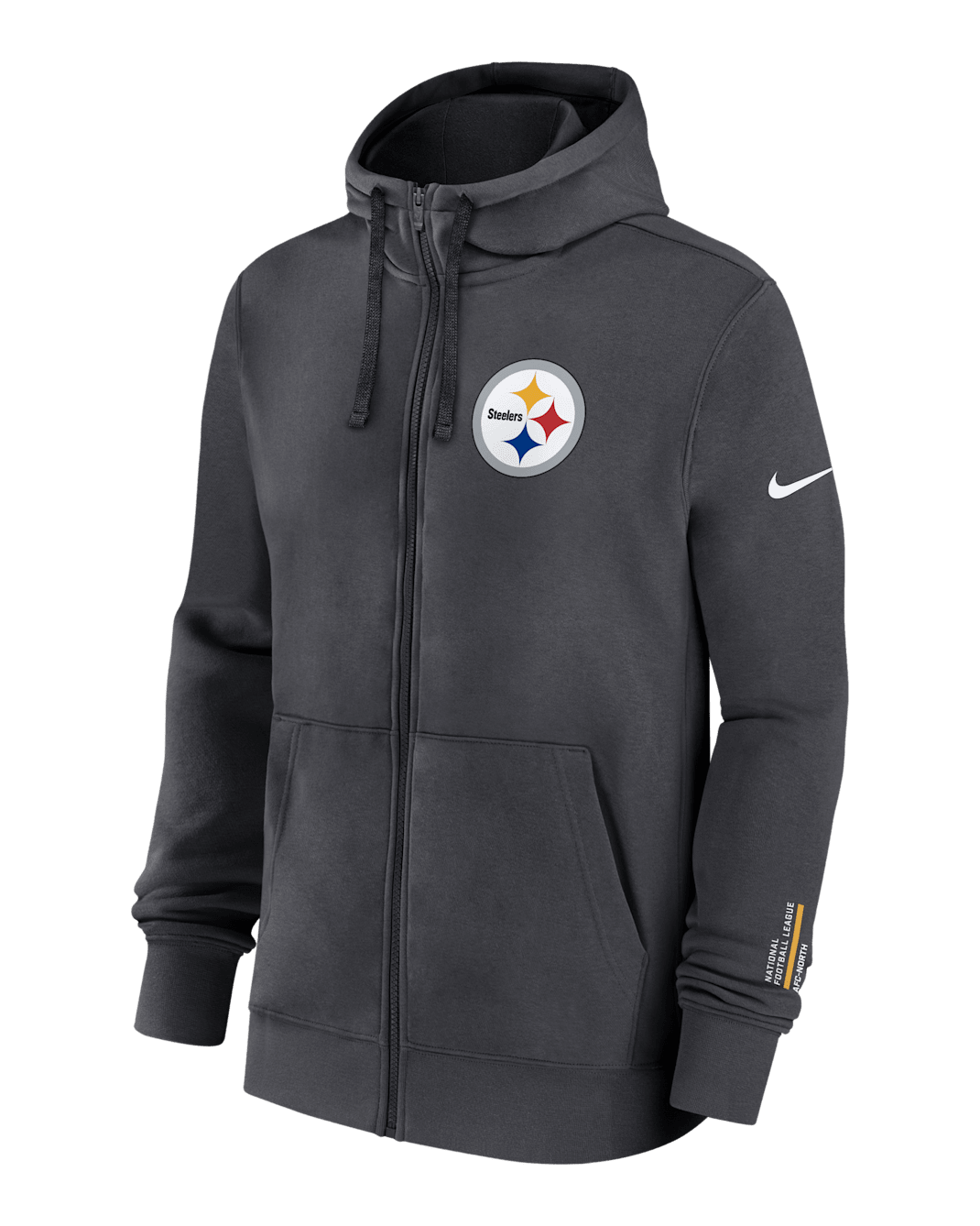 Pittsburgh Steelers Playbook Page Club Men's Nike NFL Full-Zip Hoodie - Anthracite