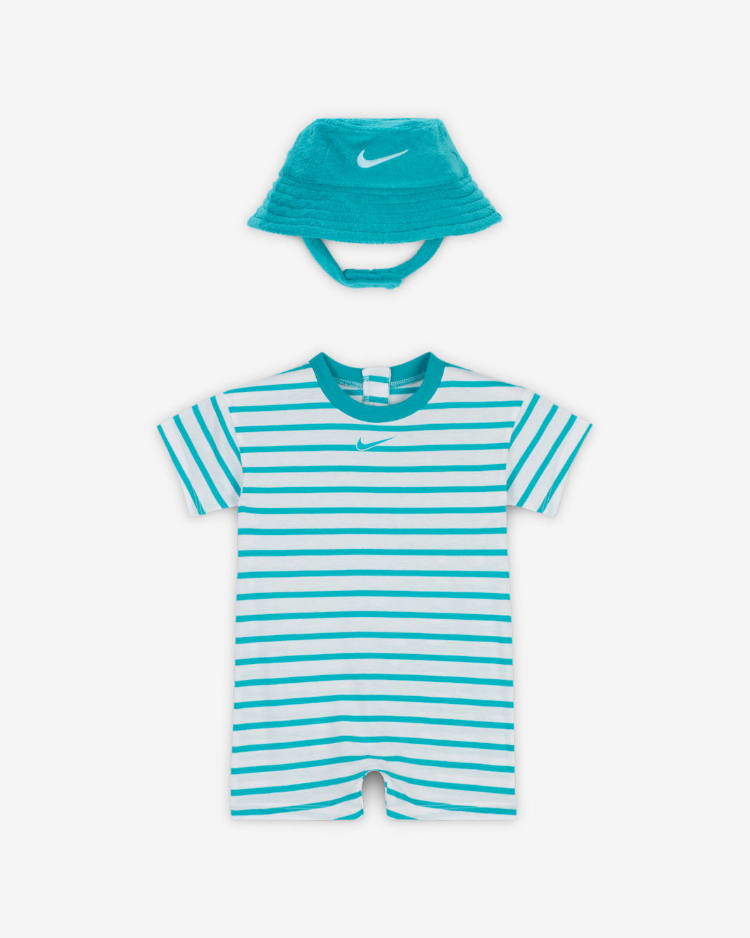 Nike Baby Short Sleeve Romper with Bucket Hat - Dusty Cactus